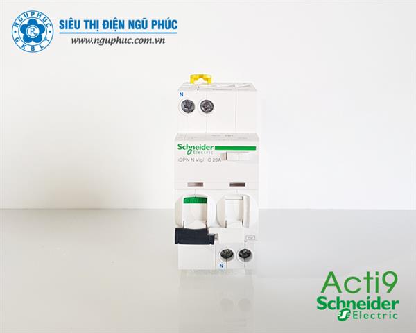 RCBO 1P+N 20A 30mA Acti 9 Schneider (A9D31620)