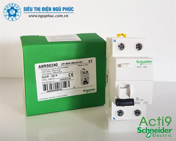 Chống dòng rò RCCB 2P 40A Acti9 Schneider (A9R50240)