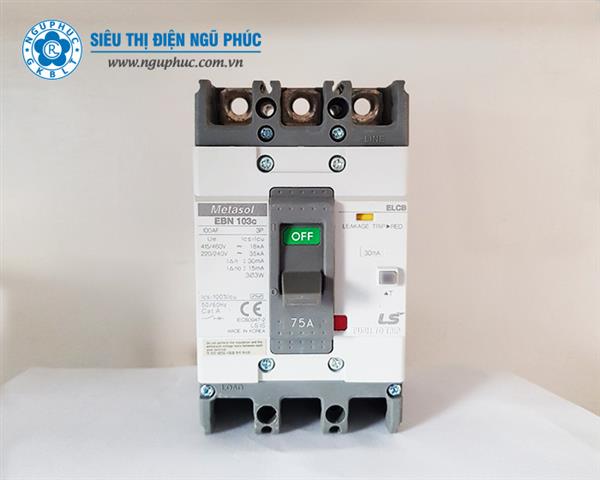 Át chống giật ELCB EBN 103c 3P 75A LS