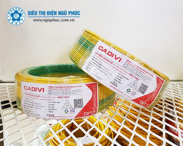 Dây tiếp địa CV Cadivi 1 x 1,5