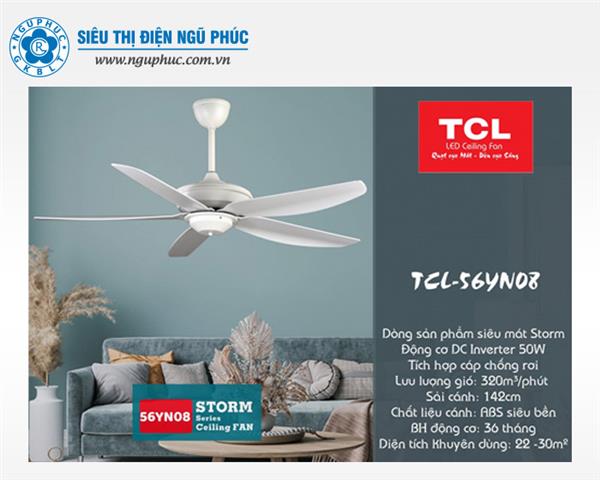 Quạt Trần Đèn TCL 5 Cánh 56YN08 (Màu trắng)