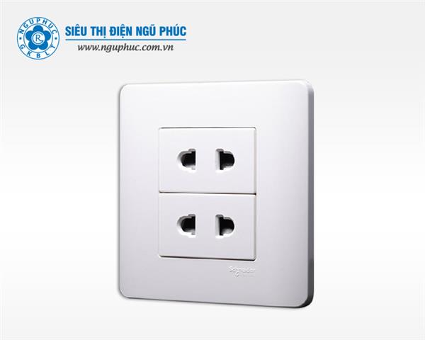 Ổ cắm đôi 2 chấu Zencelo E84426U2-G19 (Màu trắng)