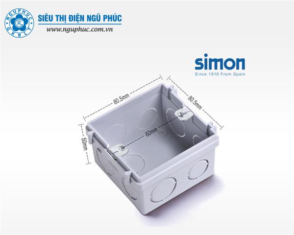 Đế ổ cắm âm tường vuông Simon 60710-50