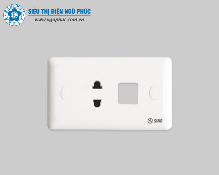 Ổ cắm đơn 2 chấu + 1 công tắc Sino S198X (S198XV)