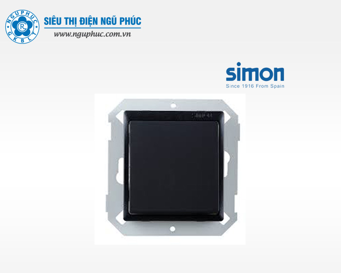 Công tắc đơn 1 chiều đen nhám Simon V8 80101-26